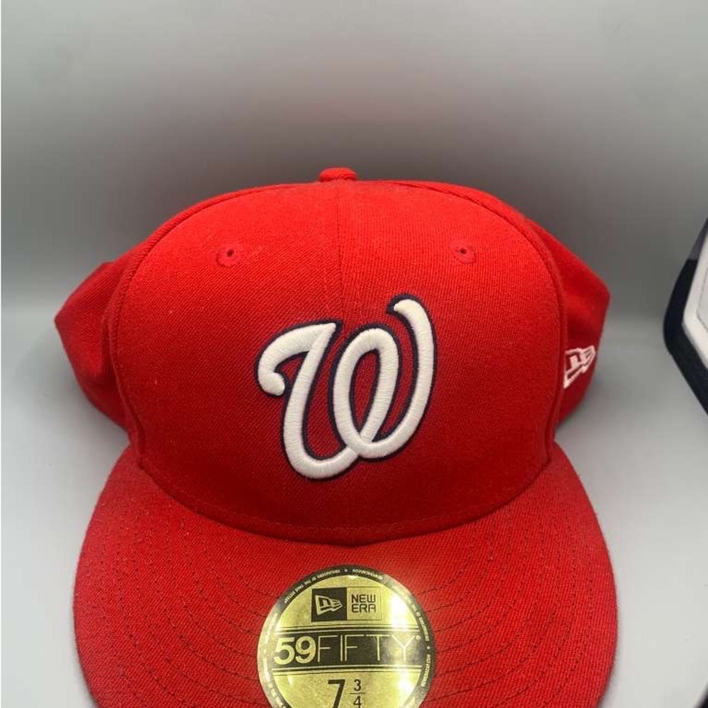New Era Red 59FIFTY Cap with White Logo